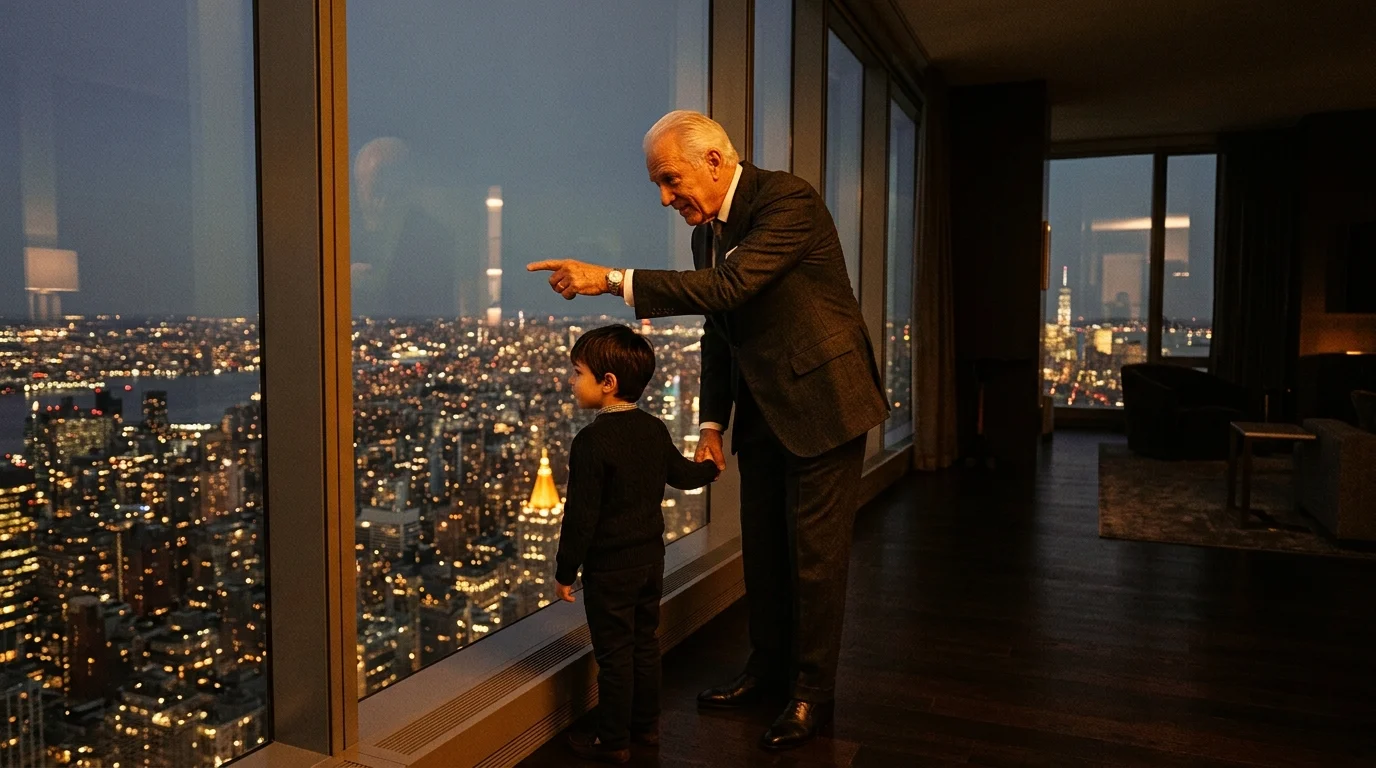 A grandparent pointing out the view to a grandchild — the LIFE Program teaches across generations